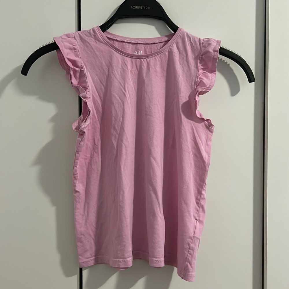 H&M KIDS Pink Frilly-Sleeved Top